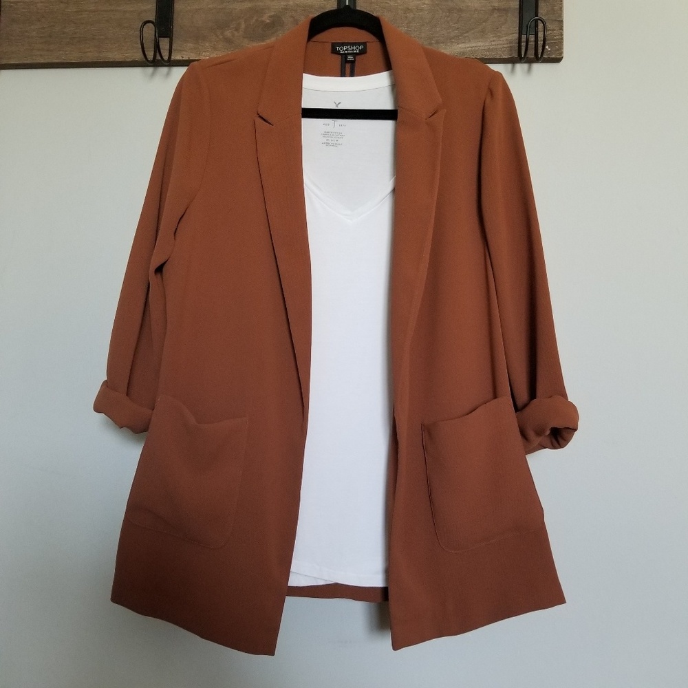 TopShop Golden Brown Blazer Cardigan